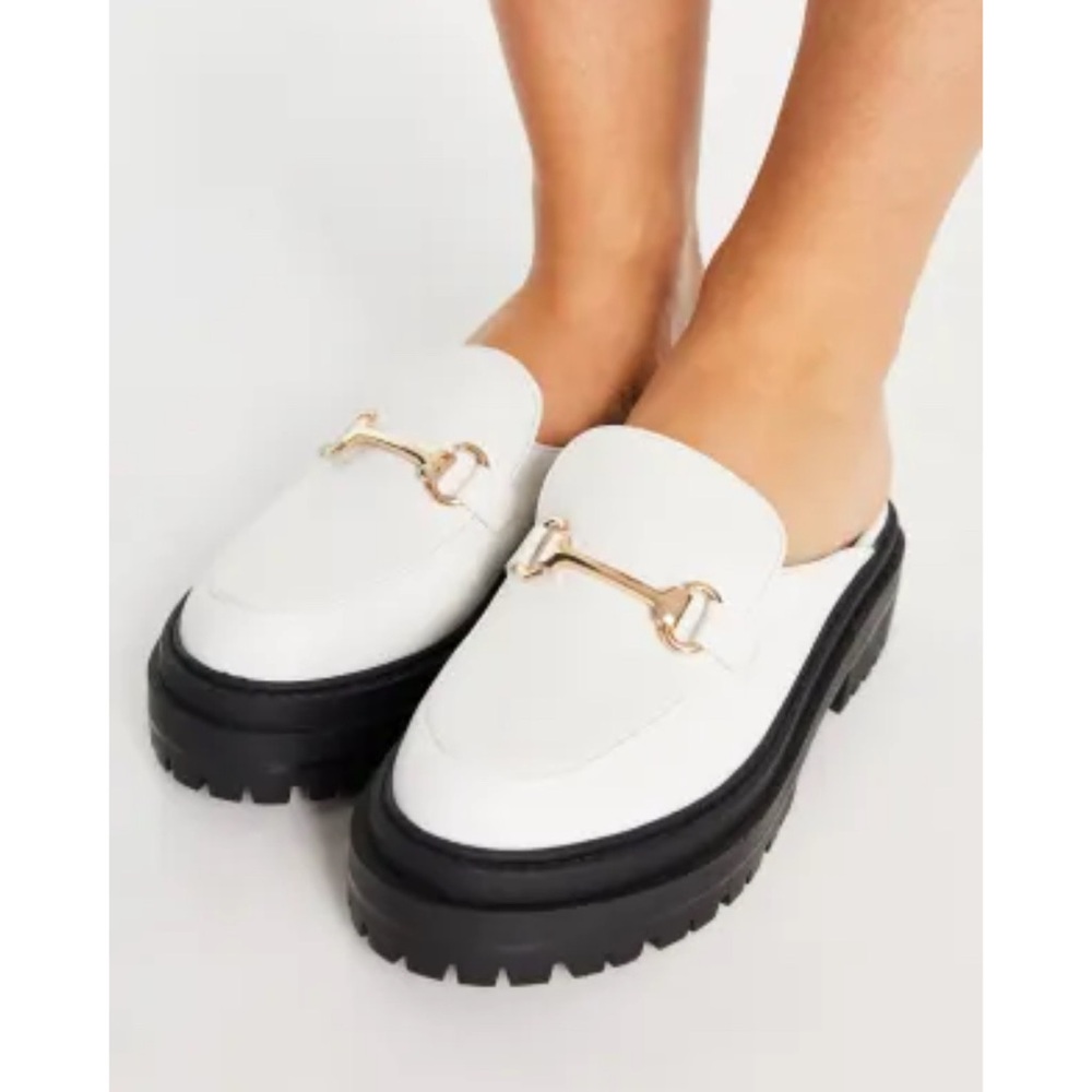 ASOS: RAID Sadie chunky backless loafers in white